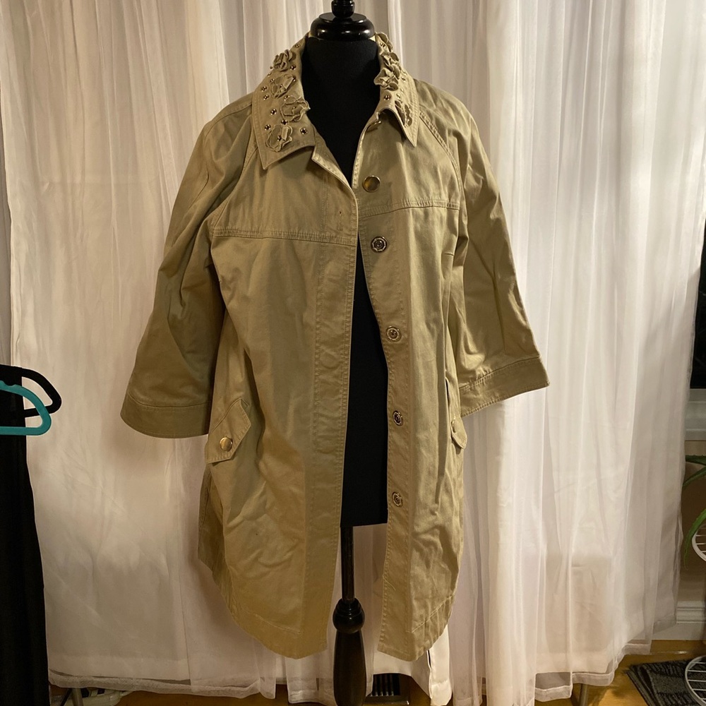 Atos Lamborghini Trench Coat with Collared Neckline and Wide Lapels